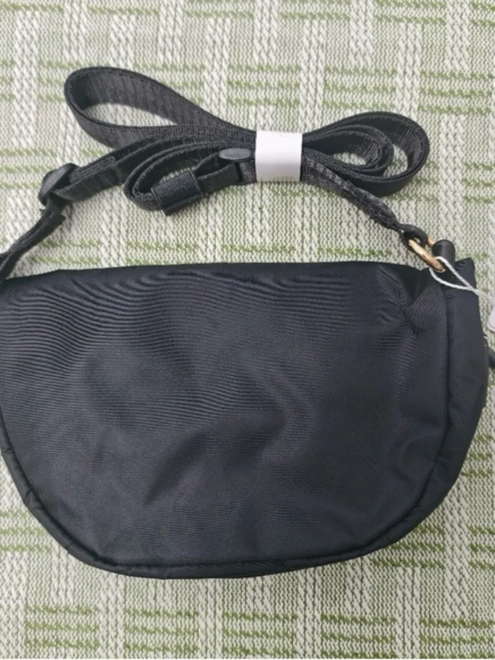 lululemon athletica Black Nylon Crossbody Pouch with Gold Accent